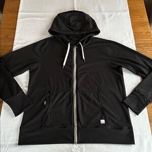 Vuori Women's Halo Performance Hooded Zip Up Jacket L Black